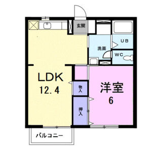 1LDK 間取り図