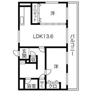 2LDK 間取り図
