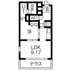 1LDK 間取り図