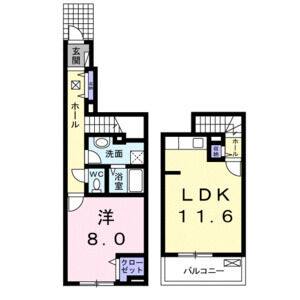 1LDK 間取り図