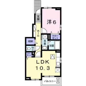 1LDK 間取り図
