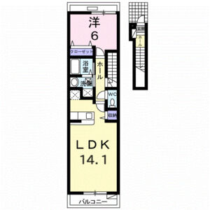 1LDK 間取り図