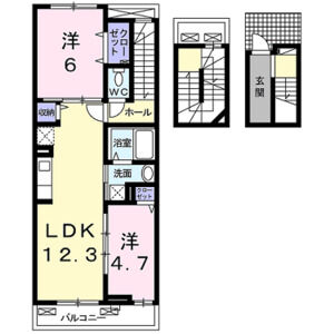 2LDK 間取り図