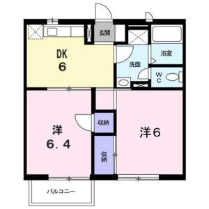 2DK 間取り図