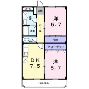 2DK 間取り図