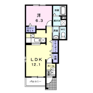 1LDK 間取り図