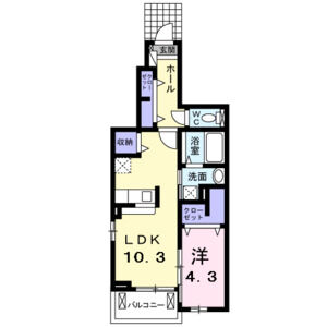 1LDK 間取り図