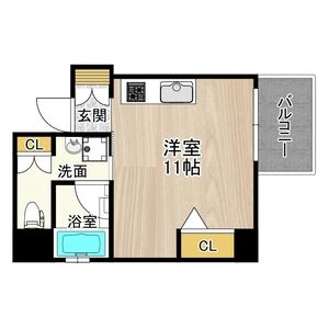 1DK 間取り図