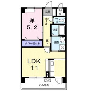 1LDK 間取り図