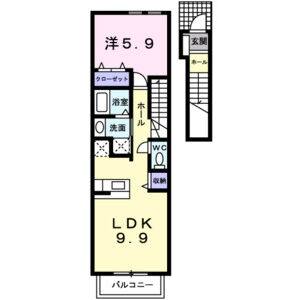 1LDK 間取り図