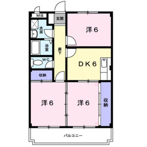 3DK 間取り図