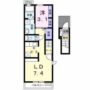 1LDK 間取り図
