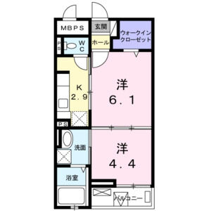 1DK 間取り図