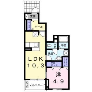 1LDK 間取り図