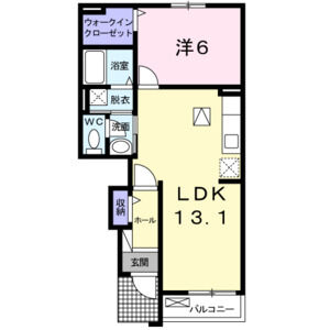 1LDK 間取り図