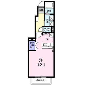 1K 間取り図