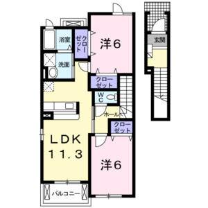 2LDK 間取り図