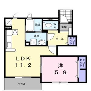 1LDK 間取り図