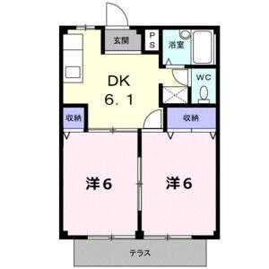 2DK 間取り図