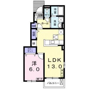 1LDK 間取り図