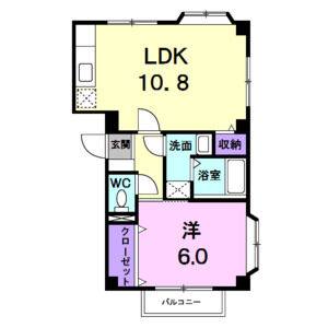 1LDK 間取り図
