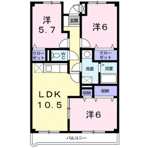 3LDK 間取り図