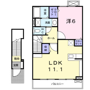 1LDK 間取り図