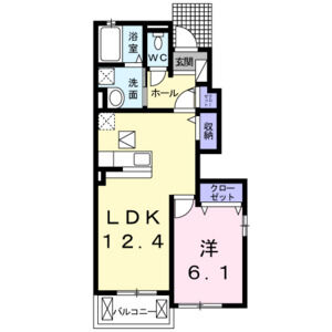 1LDK 間取り図