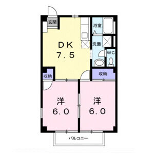 2DK 間取り図