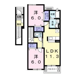 2LDK 間取り図