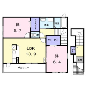 2LDK 間取り図