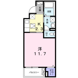 1K 間取り図