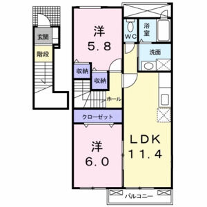 2LDK 間取り図