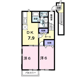 2DK 間取り図