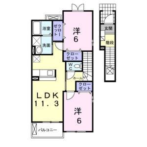 2LDK 間取り図