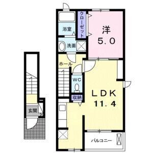 1LDK 間取り図