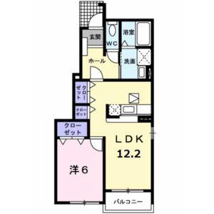 1LDK 間取り図