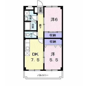 2DK 間取り図