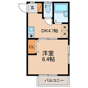 1DK 間取り図