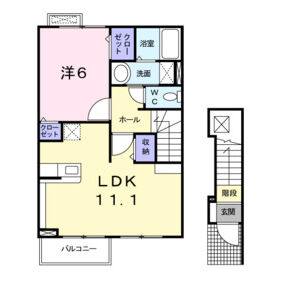 1LDK 間取り図
