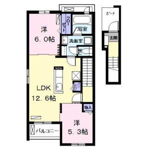 2LDK 間取り図