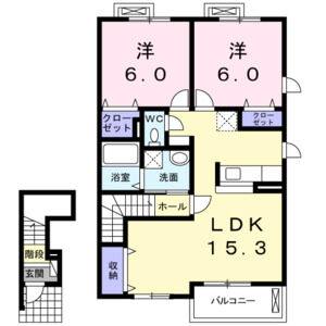 2LDK 間取り図