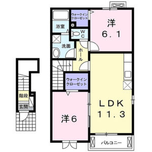 2LDK 間取り図