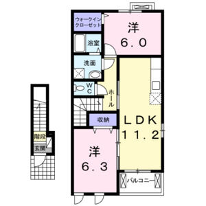 2LDK 間取り図