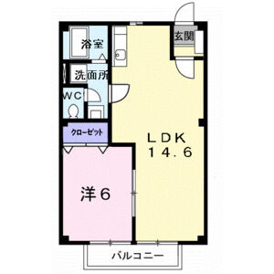 1LDK 間取り図