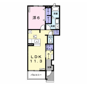 1LDK 間取り図