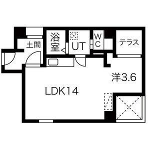 1LDK 間取り図