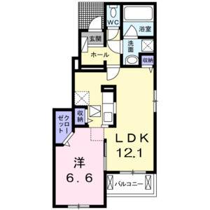 1LDK 間取り図