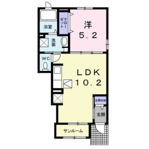 1LDK 間取り図