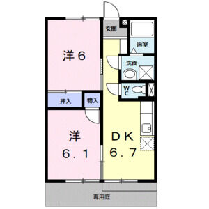 2DK 間取り図